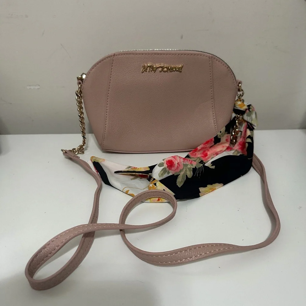 Betsey Johnson XO Anaya Crossbody with Scarf and Chain Strap Light Blue One Size